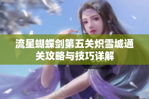 流星蝴蝶剑第五关炽雪城通关攻略与技巧详解