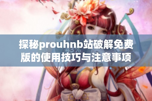 探秘prouhnb站破解免费版的使用技巧与注意事项