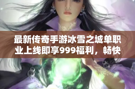 最新传奇手游冰雪之城单职业上线即享999福利，畅快打BOSS体验！