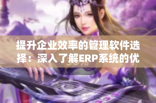 提升企业效率的管理软件选择：深入了解ERP系统的优势与应用