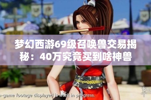 梦幻西游69级召唤兽交易揭秘：40万究竟买到啥神兽