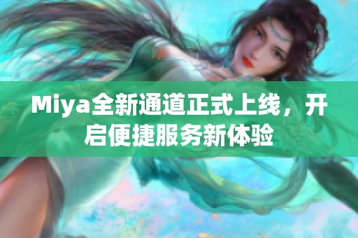 Miya全新通道正式上线，开启便捷服务新体验