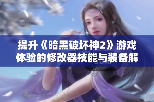 提升《暗黑破坏神2》游戏体验的修改器技能与装备解析