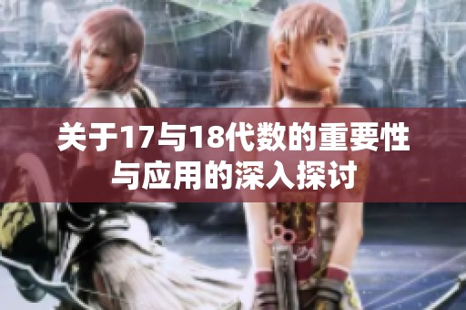 关于17与18代数的重要性与应用的深入探讨