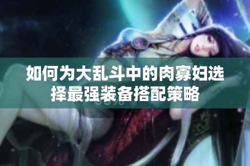 如何为大乱斗中的肉寡妇选择最强装备搭配策略