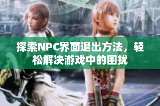 探索NPC界面退出方法，轻松解决游戏中的困扰