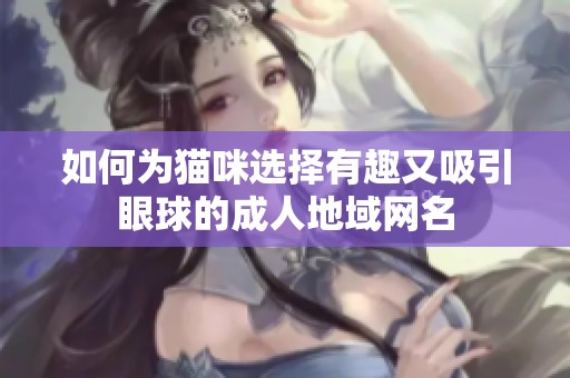 如何为猫咪选择有趣又吸引眼球的成人地域网名