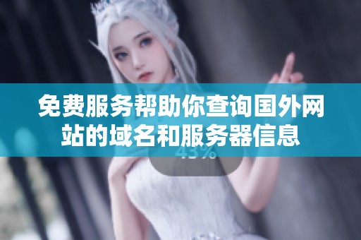 免费服务帮助你查询国外网站的域名和服务器信息