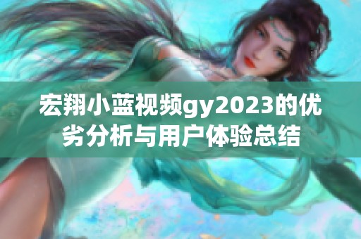 宏翔小蓝视频gy2023的优劣分析与用户体验总结