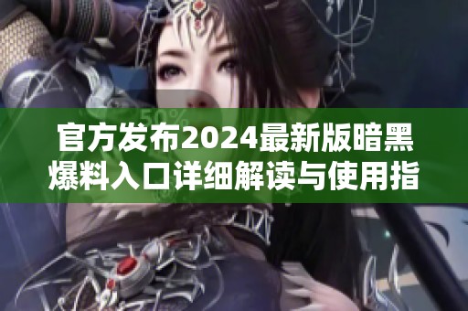 官方发布2024最新版暗黑爆料入口详细解读与使用指南