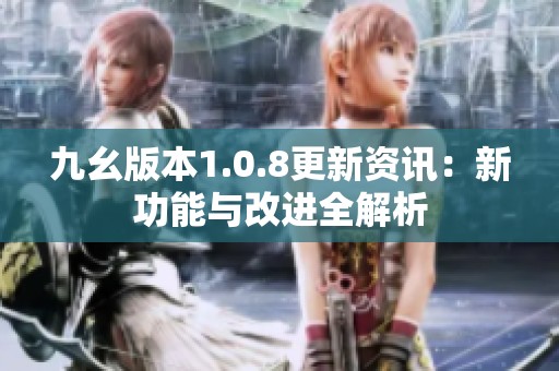 九幺版本1.0.8更新资讯：新功能与改进全解析
