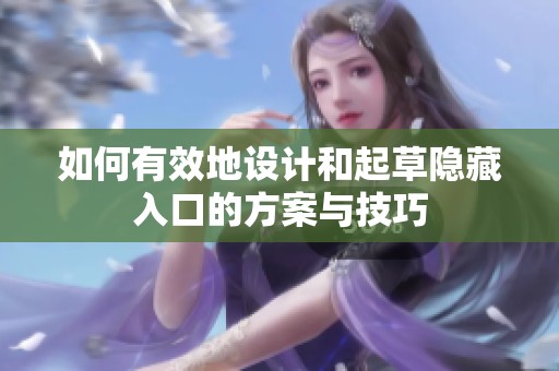 如何有效地设计和起草隐藏入口的方案与技巧