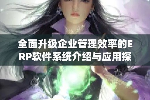 全面升级企业管理效率的ERP软件系统介绍与应用探讨