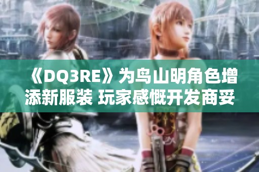 《DQ3RE》为鸟山明角色增添新服装 玩家感慨开发商妥协之路