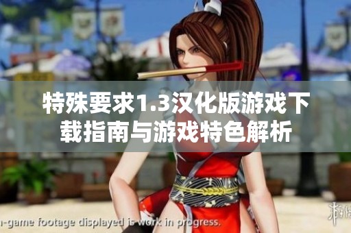 特殊要求1.3汉化版游戏下载指南与游戏特色解析