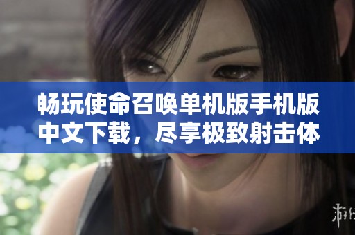 畅玩使命召唤单机版手机版中文下载，尽享极致射击体验