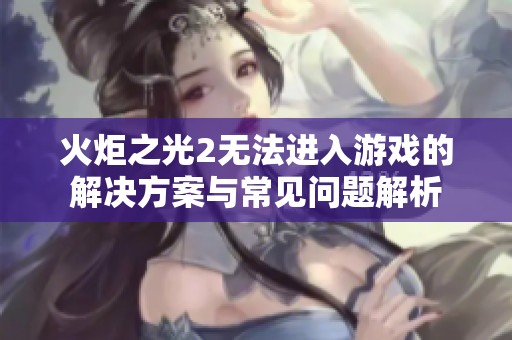 火炬之光2无法进入游戏的解决方案与常见问题解析