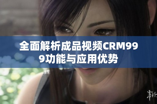 全面解析成品视频CRM999功能与应用优势