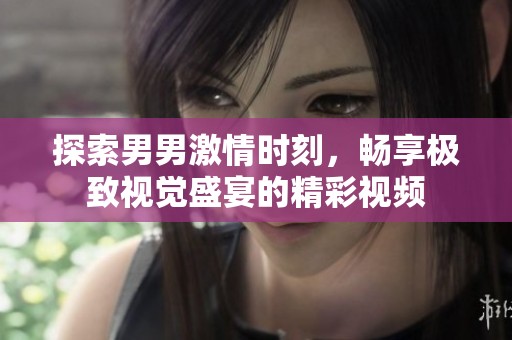 探索男男激情时刻，畅享极致视觉盛宴的精彩视频
