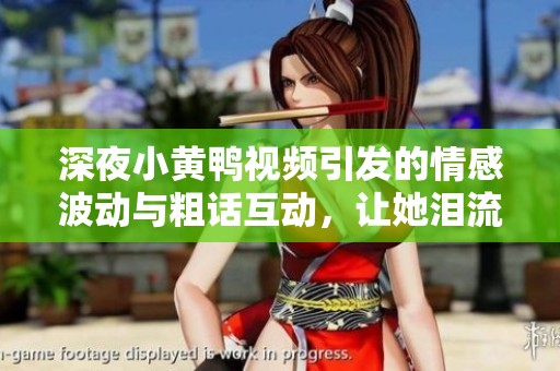 深夜小黄鸭视频引发的情感波动与粗话互动，让她泪流满面