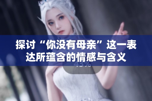 探讨“你没有母亲”这一表达所蕴含的情感与含义